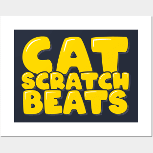 Funny Hip Hop Cat Scratch Beats Posters and Art